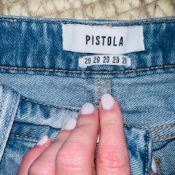 Pistola Distressed High Waisted Denim Shorts - Picture 5 of 6